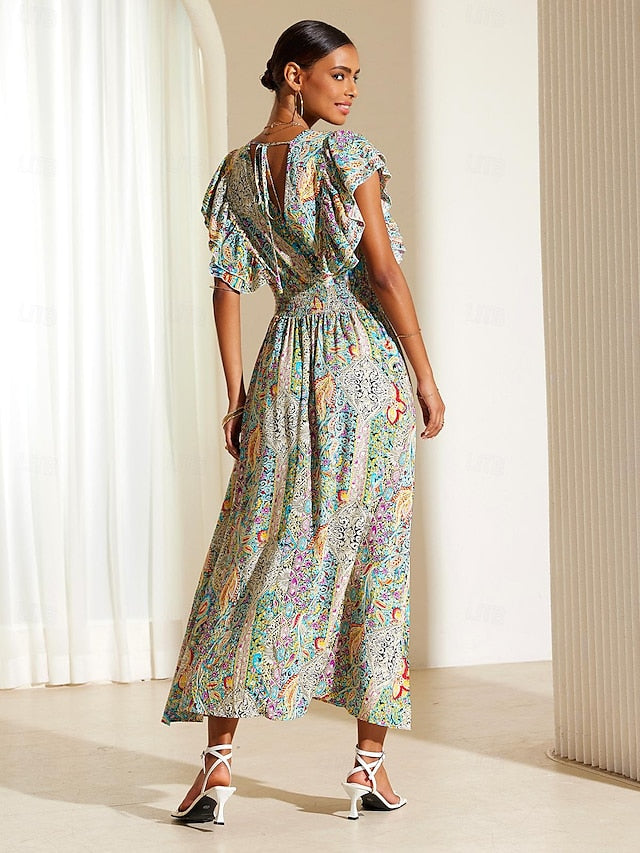 Sienna Floral Ruffle Midi Dress