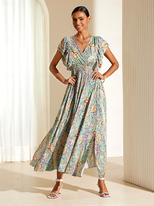 Sienna Floral Ruffle Midi Dress